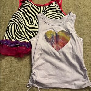 Quirky Zebra and Heart Tank Top Pair